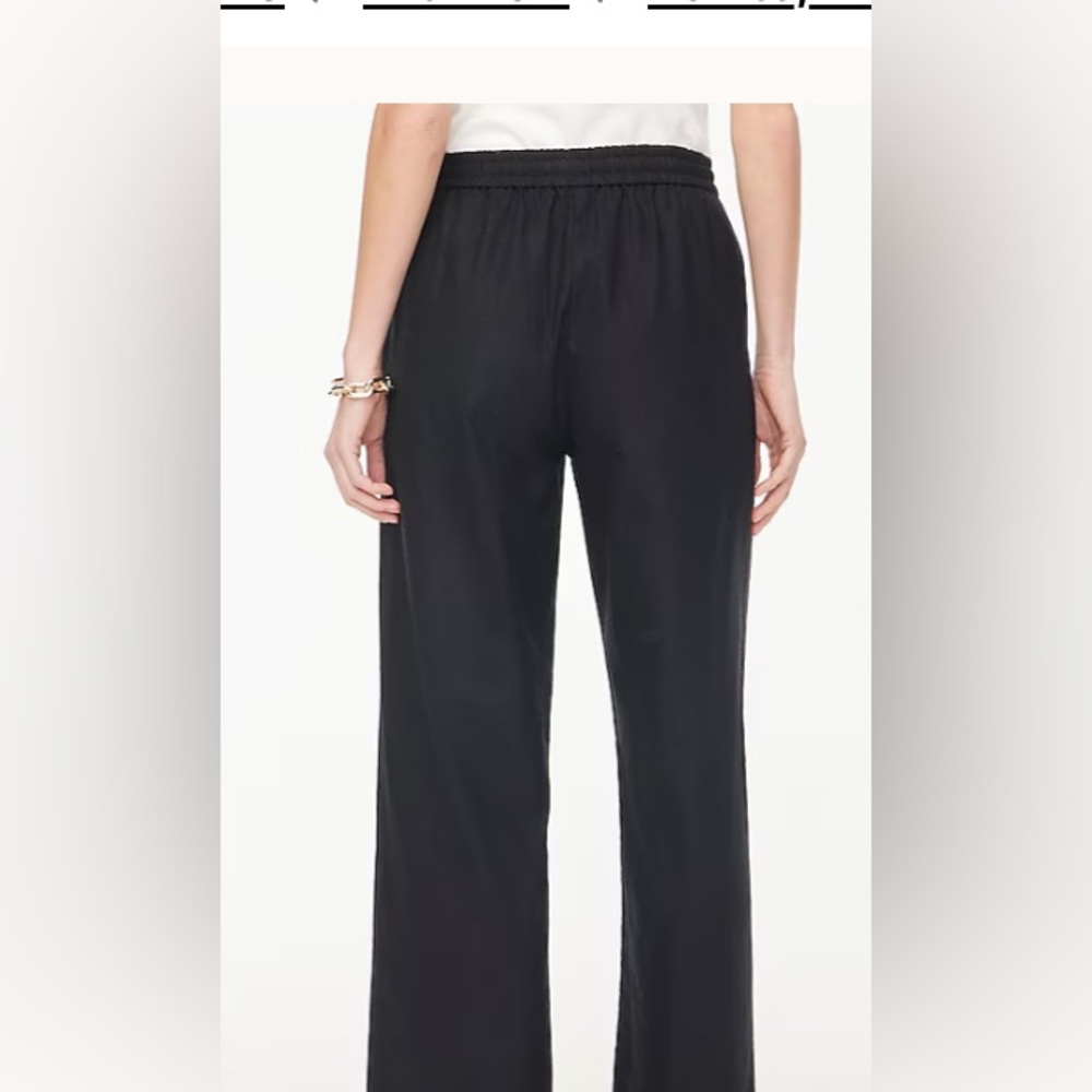 JCrew Linen Blend Drawstring Black Women's Pants - Picture 2 of 2